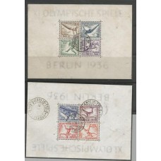 Alemanha - Bloco 04/5 - Olimpíadas Berlin 1936 Carimbados