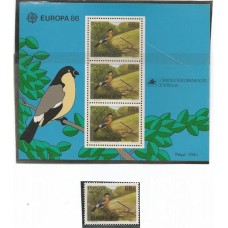 Açores - 365+Bl.7 - Europa 1986/ Aves