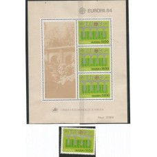Portugal - 095+Bl.5 - Tema Europa 1984