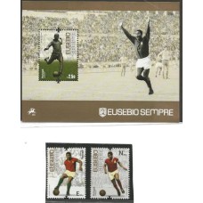 Portugal - 3908/9+F3910 - Euzébio Sempre/jogador de Futebol