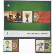 Portugal - 3920/1+F3922 - Copa do Mundo de Futebol Brasil 2014