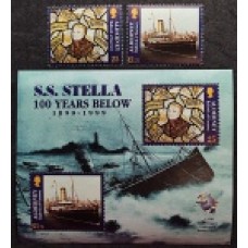 Alderney - 130/1+Bl.5 - 100 Anos Naufrágio S.S.Stella