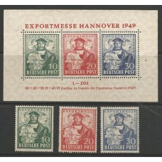 Alemanha (Bizone) - 71/3+Bloco 1 - Feira de Hannover
