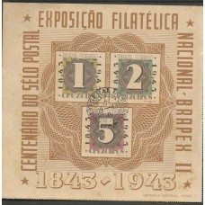 Bloco 009 - Ano 1943. Bloco com carimbo. Bloco 009 - Ano 1943. Bloco com carimbo.