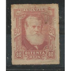 40 - D.Pedro II Percé Barba Branca 80 Réis Carmim 40 - D.Pedro II Percé Barba Branca 80 Réis Carmim