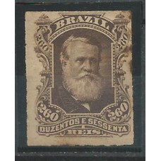 43 - D.Pedro II Percé Barba Branca 260 Réis castanho escuro 43 - D.Pedro II Percé Barba Branca 260 Réis castanho escuro