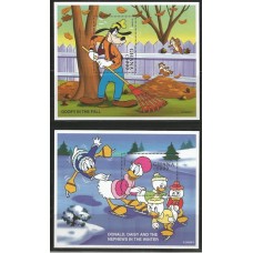 Ghana - Disney/ Personagens em atividades no Inverno e no Outono