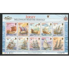 Jersey - Bloco 029 - Milênio.Patrimônio Marítimo. Barcos à Vela