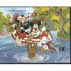  Lesotho - Disney/Mickey e seus amigos em uma canoa/World Columbian EXPO92
