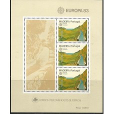 Madeira - Bloco 04 - Tema Europa 1983/Grandes Obras do gênio Humano