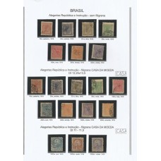 BRASIL - Folha de ÁLbum com selos Alegorias República e Instrução (PB10)