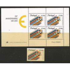 Portugal - 1533+Bl.35 - 25º Aniversário da CEE