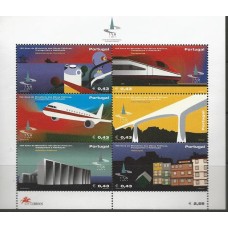 Portugal - Bloco 184 - 150 Anos do Ministério de Obras Públicas, Transportes e Habitação