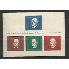 Alemanha Federal -  Bloco 03 - Chanceler Dr. Konrad Adenauer -  Retratos do Chanceler e dos Estadistas Europeus