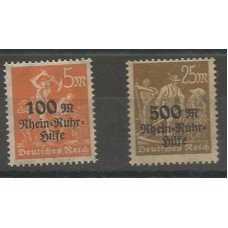 Alemanha-  251/51A - Selos 1921-3 Sobrecarga