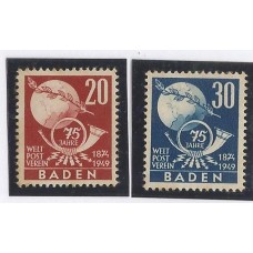 Alemanha (Baden) - 56/7 - 75 Anos UPU
