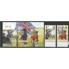 Falkland - 1010/1+Bl.37 - 175 Anos Governo Britãnico nas Falkland