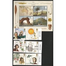 Inglaterra - 4664/9+F4670 - Capitão Cook/Naturalistas/ Viagem da Endeavour