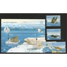 Portugal - 3287/90+Bl.275 -Ano Polar Internacional  Fauna