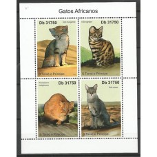 St.Tomé e Príncipe - Gatos AfricanosFAU-S234)