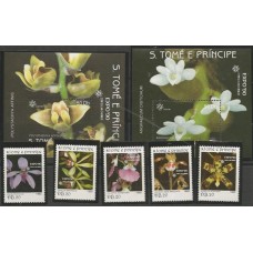 S.Tomé e Príncipe - Orquídeas(FLO-STP10)