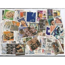 Conjunto de 130  Selos Carimbados de Musica e Cinema - CONJ.0004 