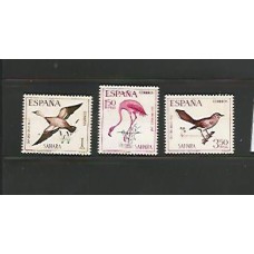 Espanha - SAHARA - Dia do Selo - Aves - gomado - com mancha amarela