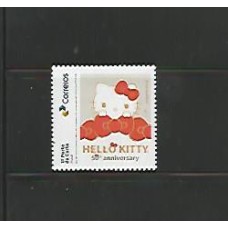 SI0028-SELO INSTITUCIONAL 50 ANOS DA HELLO KITTY, LAÇOS VERMELHOS - 2024 - MINT